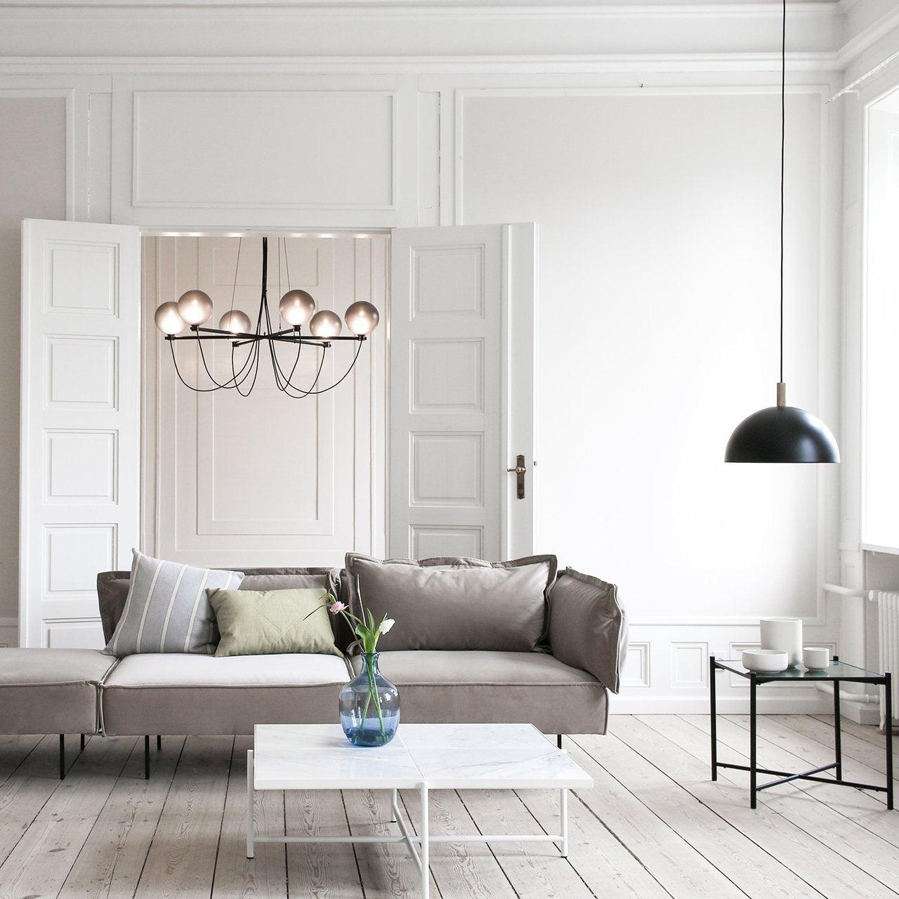 Valentina Scandinavisch Moderne Glazen Bol Kroonluchter Rookgrijs/Blauw Woon/Slaap/Eetkamer