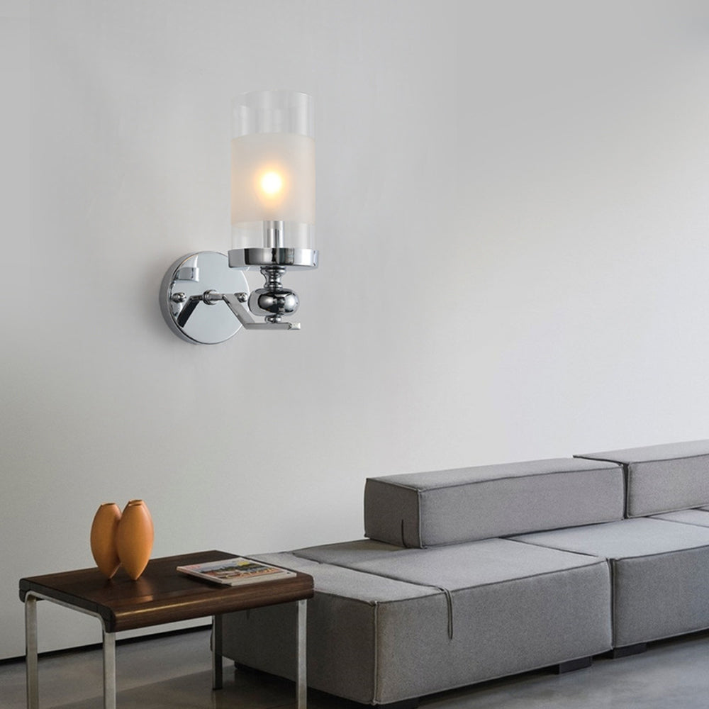 Alessio Retro Design Hanglamp/wandlamp Zilveren Metaal/Glazen Woonkamer