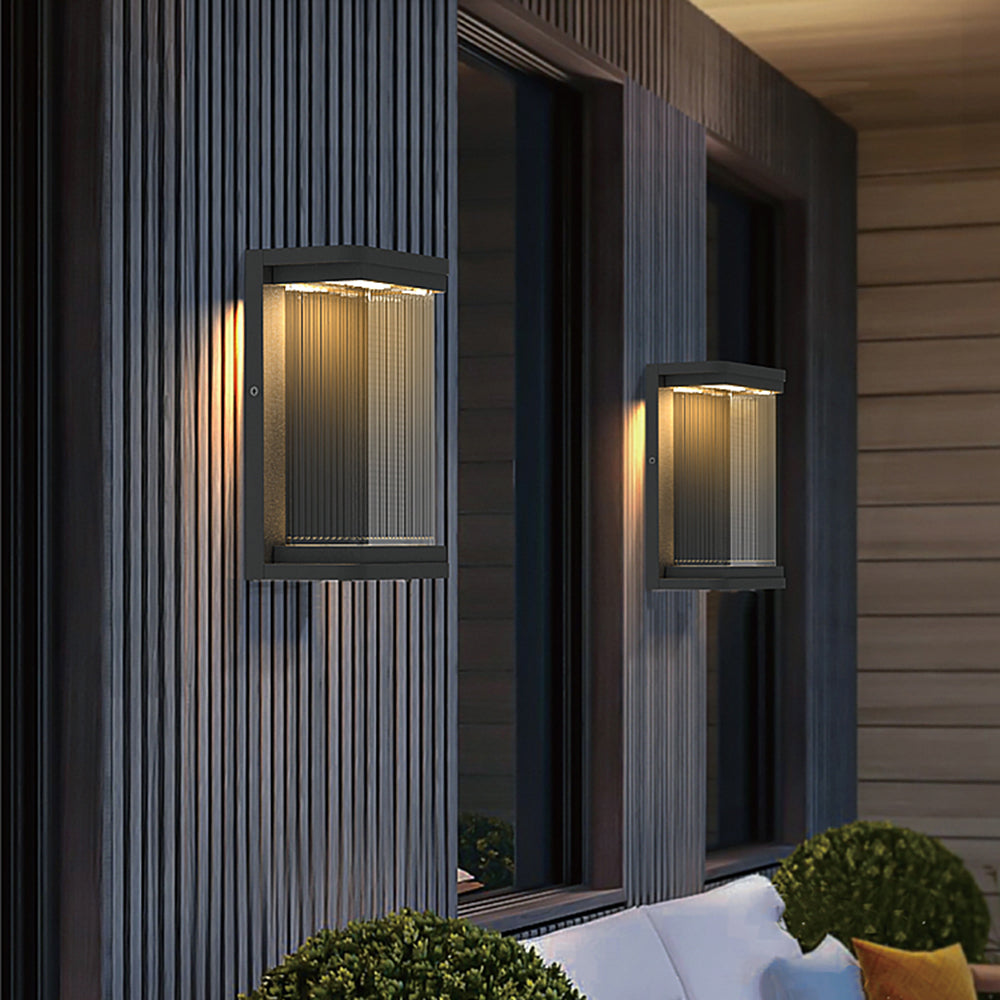 Orr Moderne Design Rechthoekig LED Wandlamp Metaal Zwart Buiten