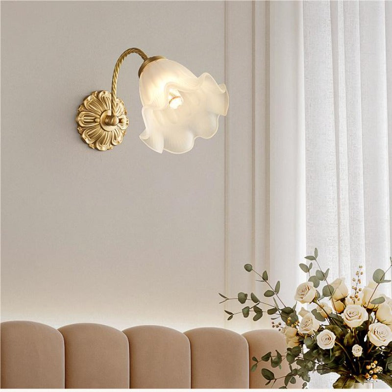 Bella Retro LED Wandlampen Wit Metaal Glas Slaapkamer Woonkamer