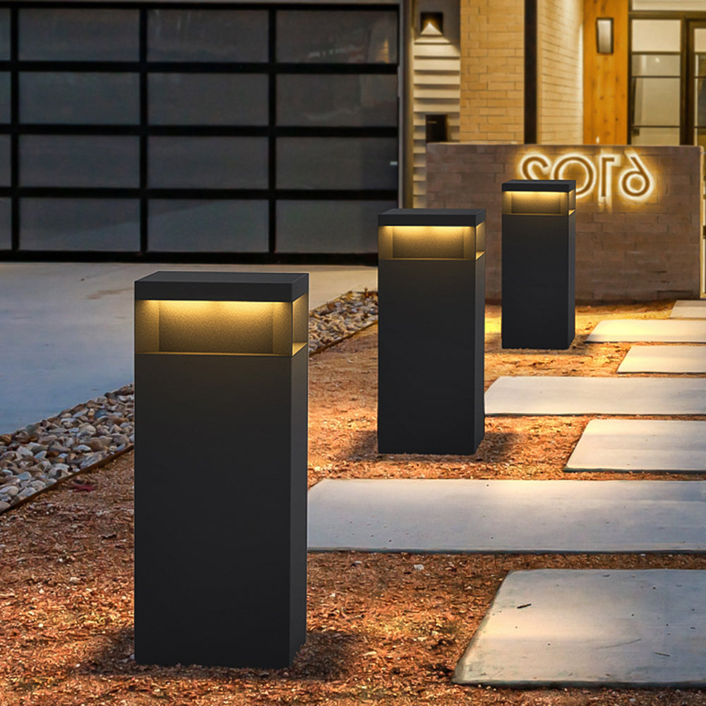 Pena Industrie Grote Rechthoek LED Buitenlamp Zwart Metaal Hal/Tuin