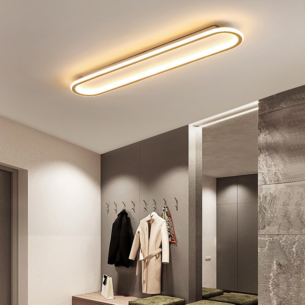 Quinn Minimalistisch Elliptische LED Plafondlamp Metaal/Acryl Zwart/Goud/Roségoud