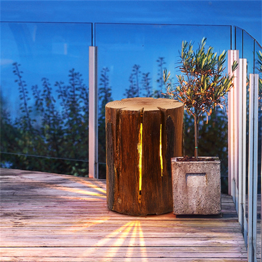 Orr Design Cilinder LED Vloerlamp Bruin Hout Buiten Woonkamer
