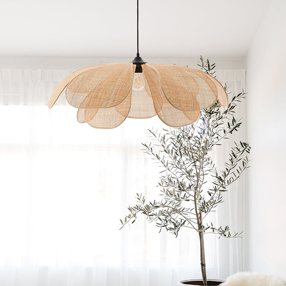 Ritta Bloemen Hanglamp Rotan & Wilg Gevlochten Slaapkamer/Woonkamer