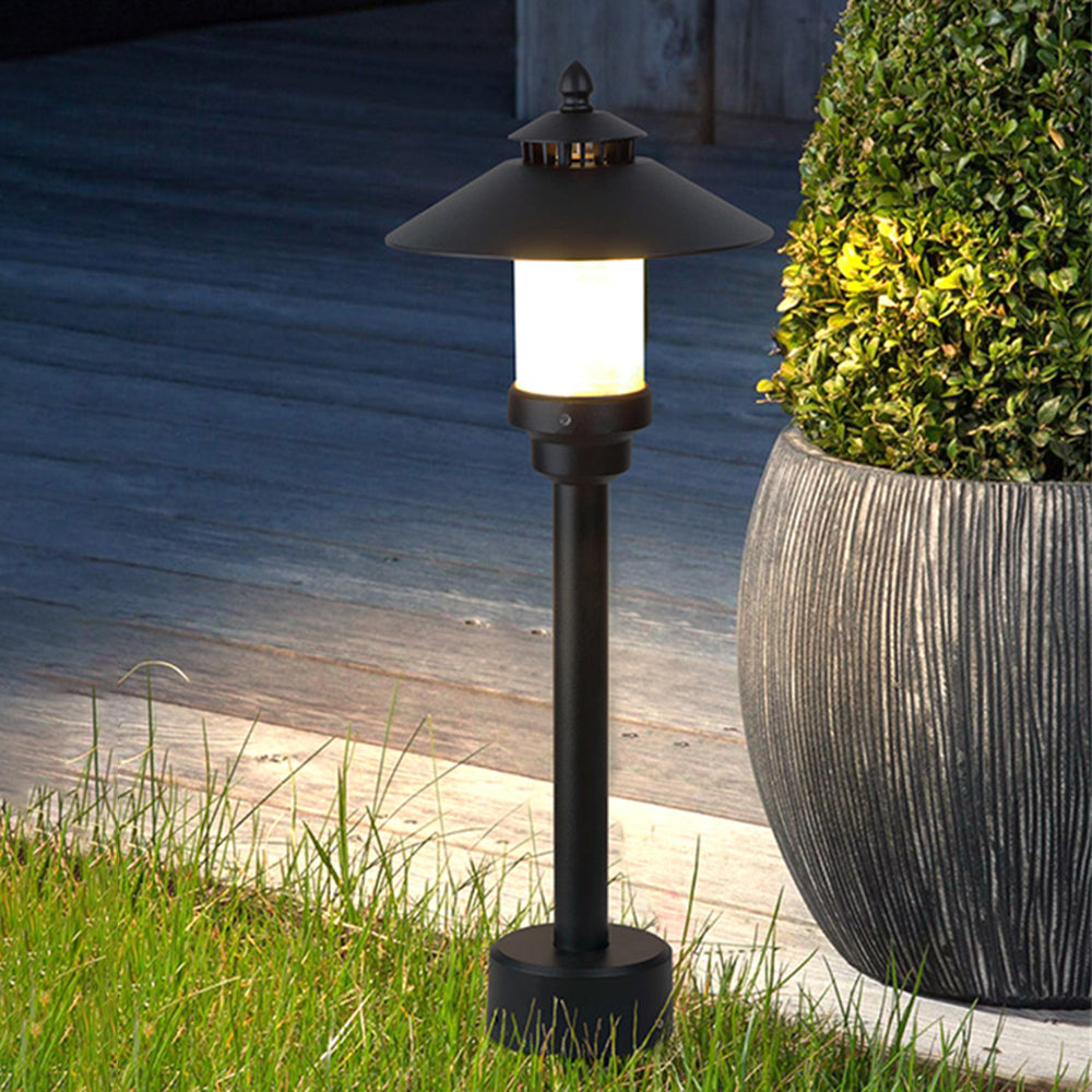 Carins Moderne Staand LED Buitenlamp Zwart Metaal/Marmer Voordeur