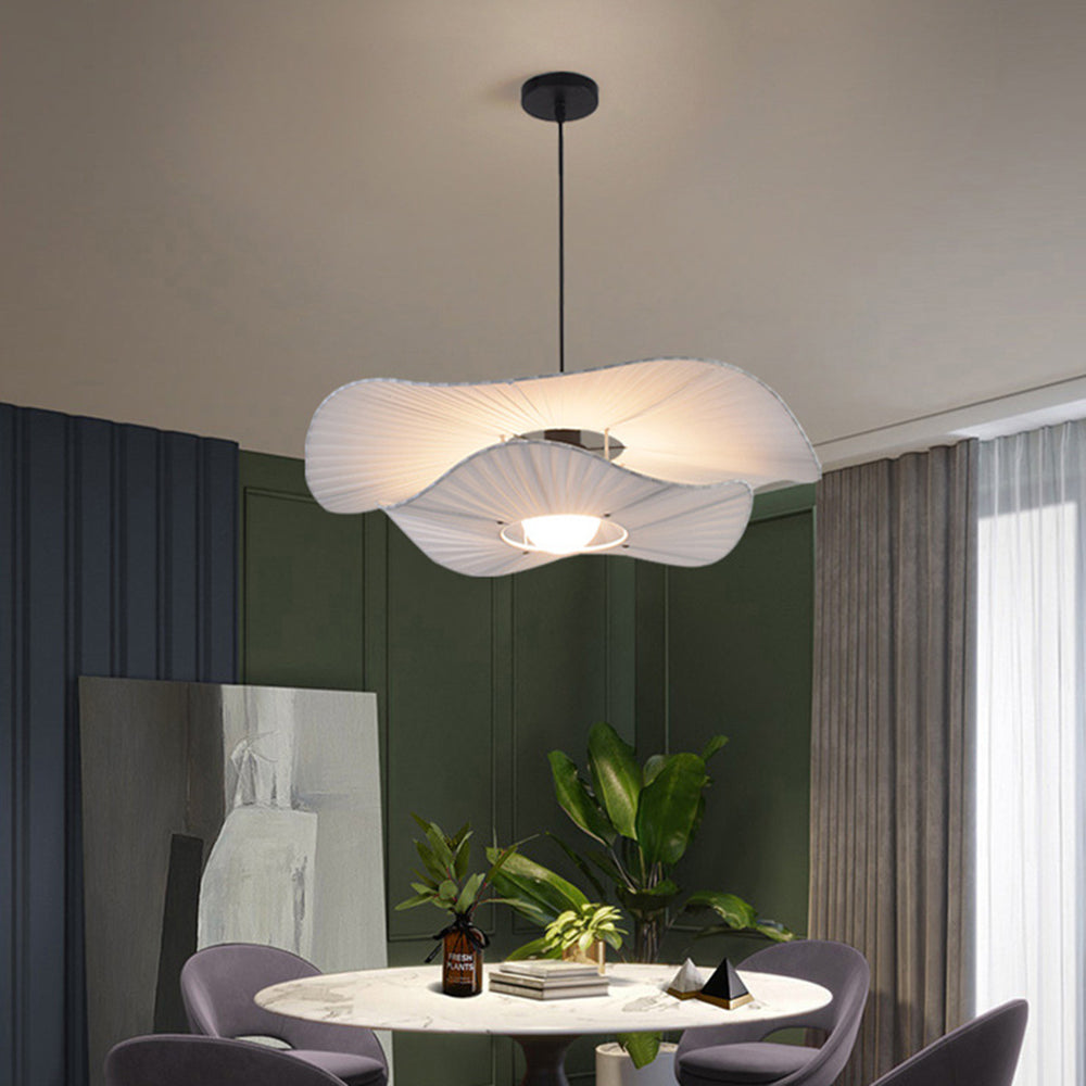 Renée Moderne Bloem LED Hanglamp Metaal/Stof Wit Slaap/Woon/Eetkamer
