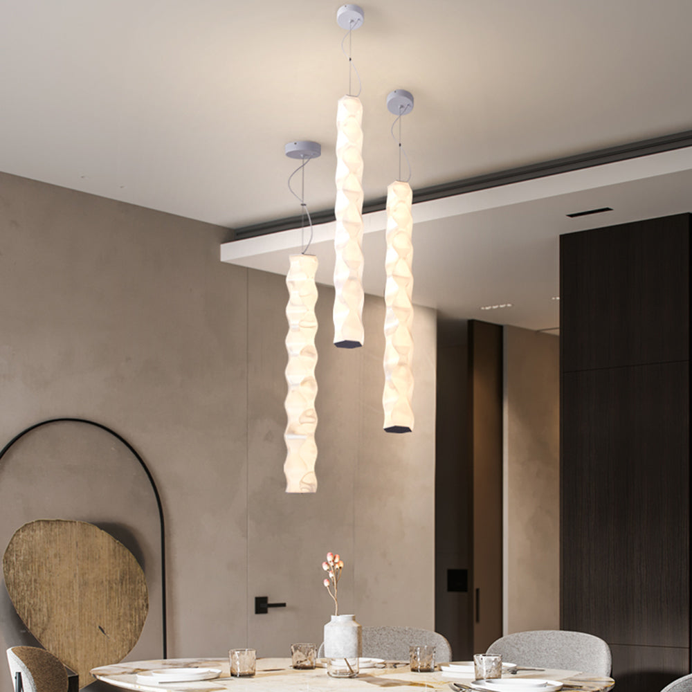 Nazifa Moderne Strip Design LED Hanglamp Wit Metaal Eetkamer