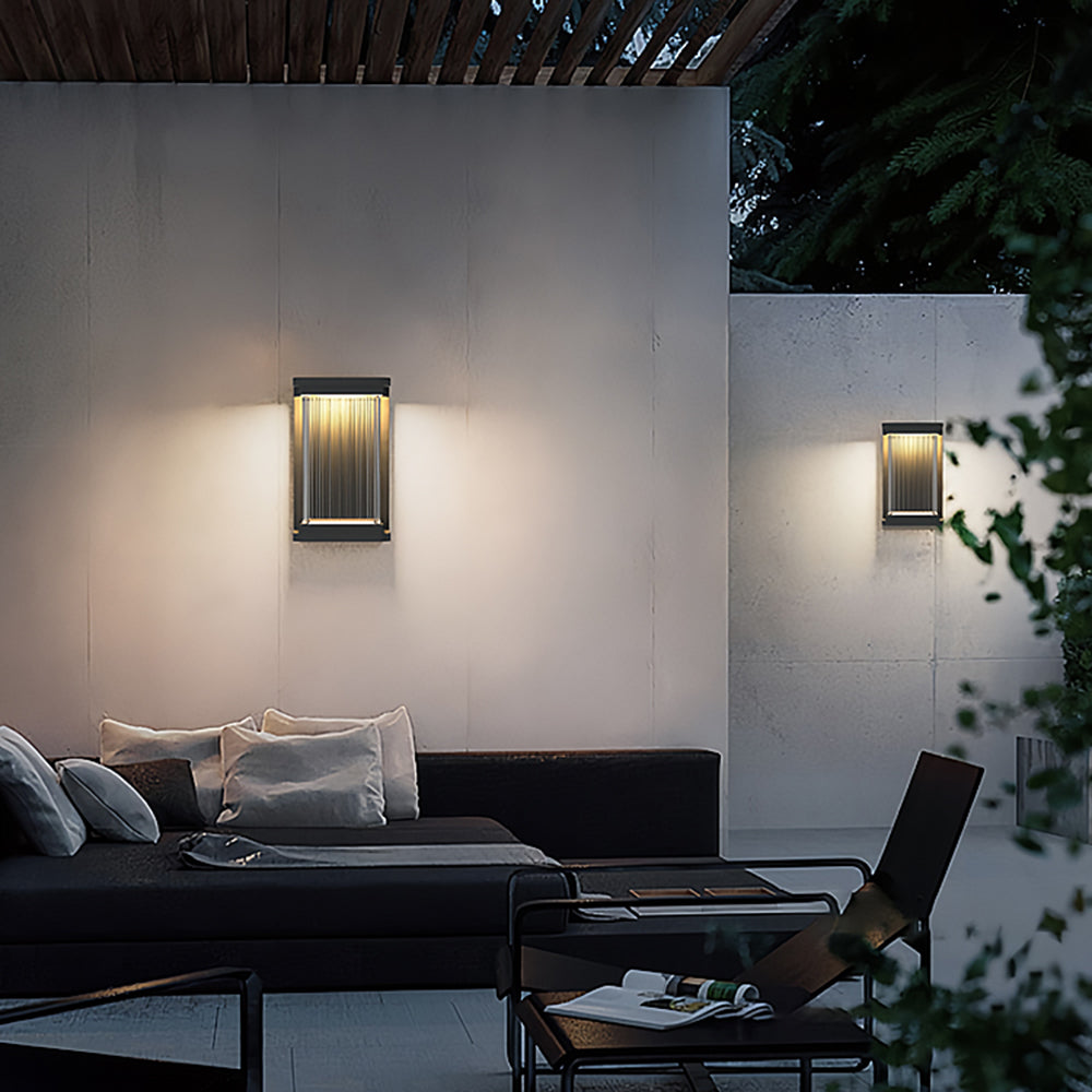 Orr Moderne Design Rechthoekig LED Wandlamp Metaal Zwart Buiten