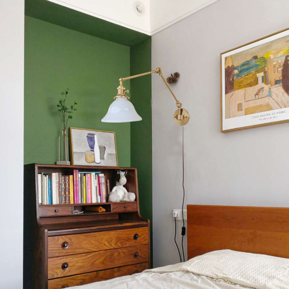 Brady Vintage Design LED Wandlamp Groen Wit Glas Metaal Eetkamer