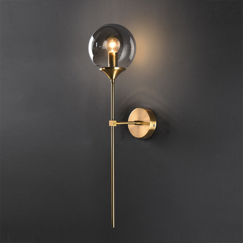 Valentina Moderne Wandlamp Globe Metaal/Glas Grijs/Amber/Duidelijk/Wit Woon/Bedkamer