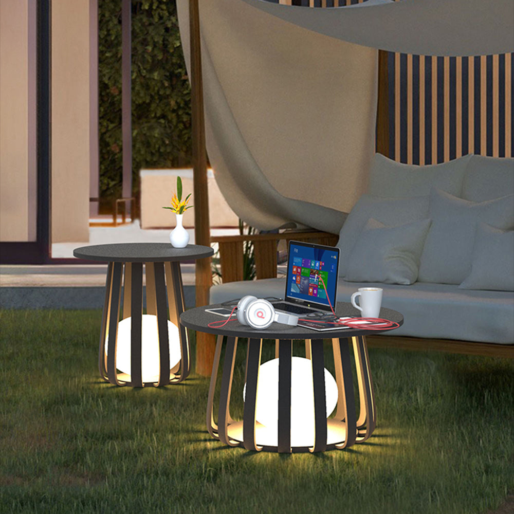 Orr Tabel Moderne LED Vloerlamp Zwart Metaal  Buiten