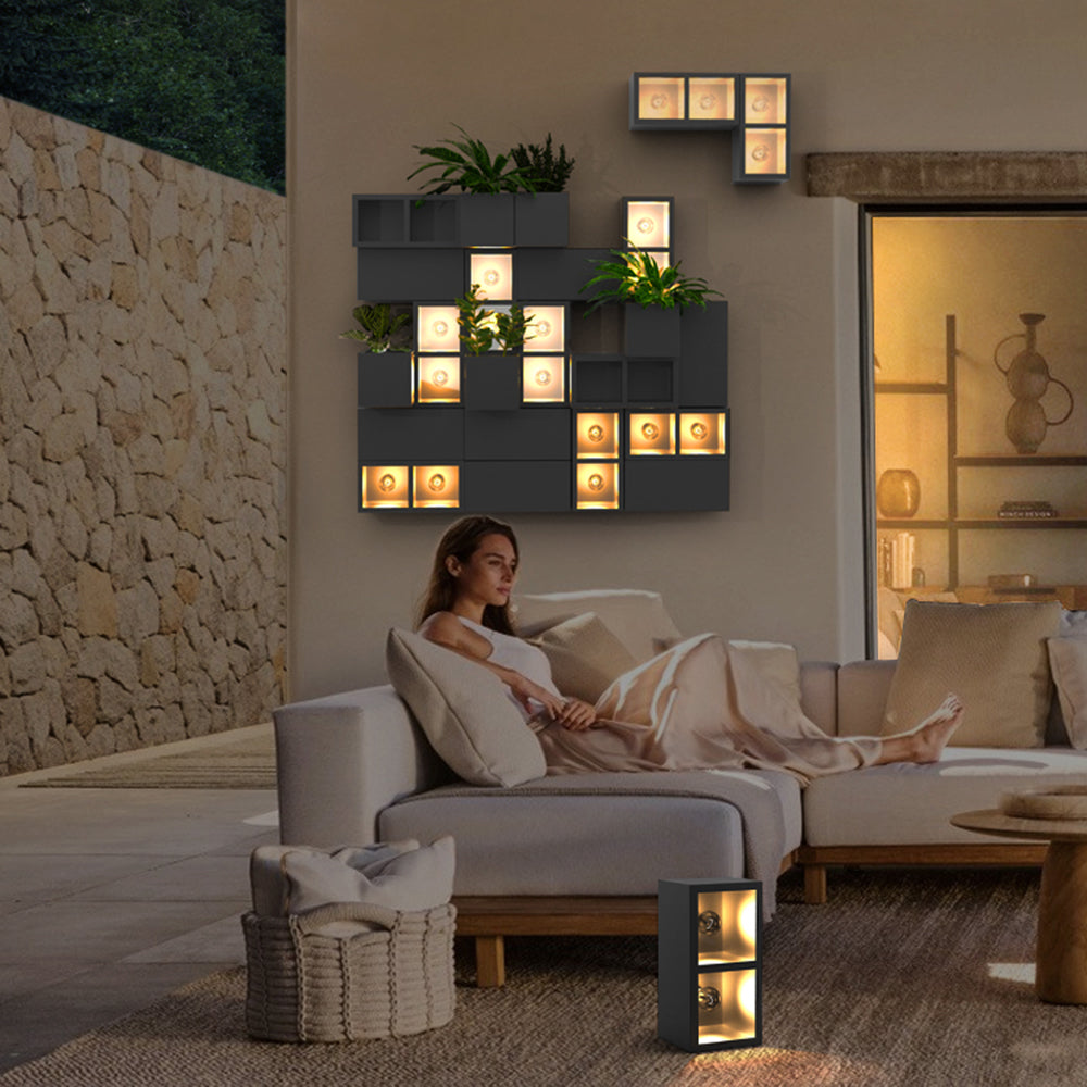 Orr Moderne Design Vierkant LED Wandlamp Metaal Zwart Buiten