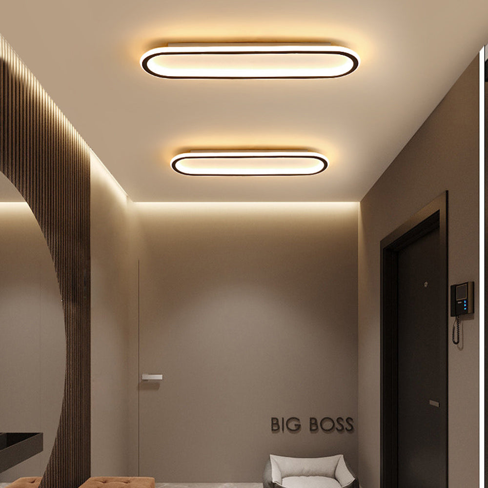 Quinn Minimalistisch Elliptische LED Plafondlamp Metaal/Acryl Zwart/Goud/Roségoud