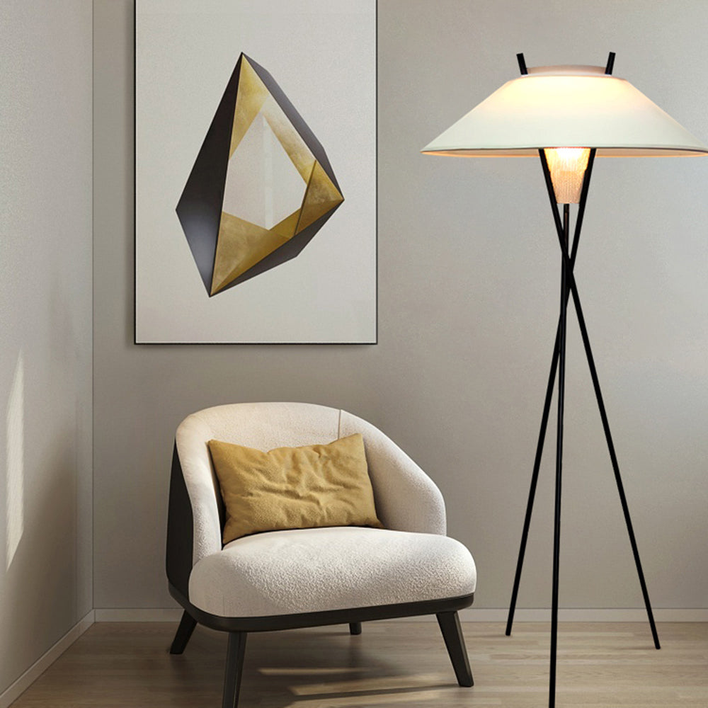 Carins Moderne LED Vloerlamp Metaal/Stof Wit Slaap/Woon/Eetkamer