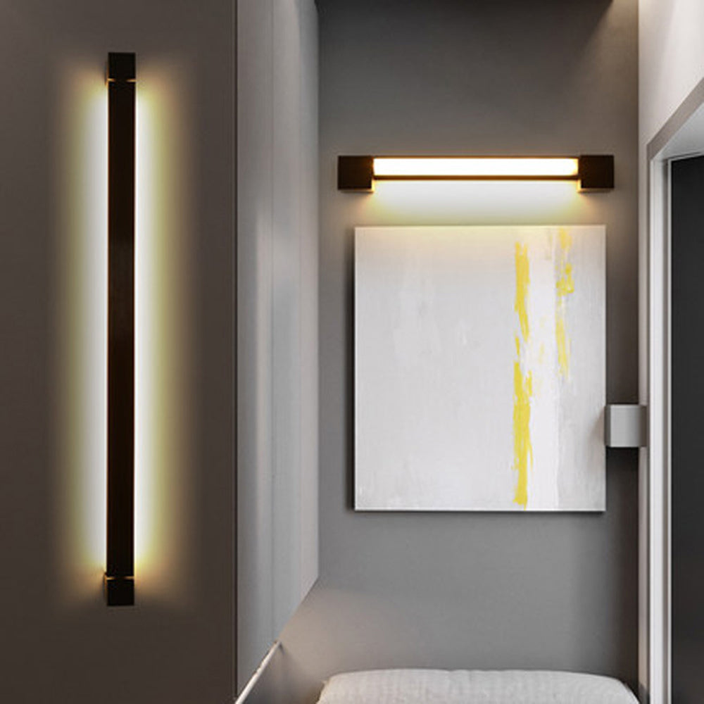 Edge Minimalistische Wandlamp Zwart Metaal/Glas Woonkamer