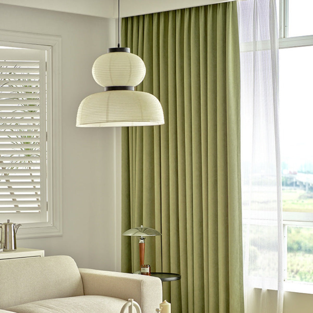 Ozawa Design LED Hanglamp Metaal/Stof Beige Slaap/Woon/Eetkamer
