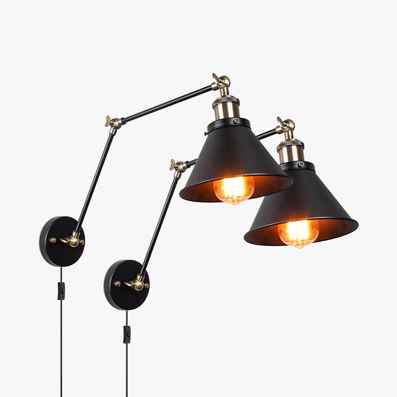 Brady Retro Ronde LED Wandlampen Metaal Slaapkamer Woonkamer