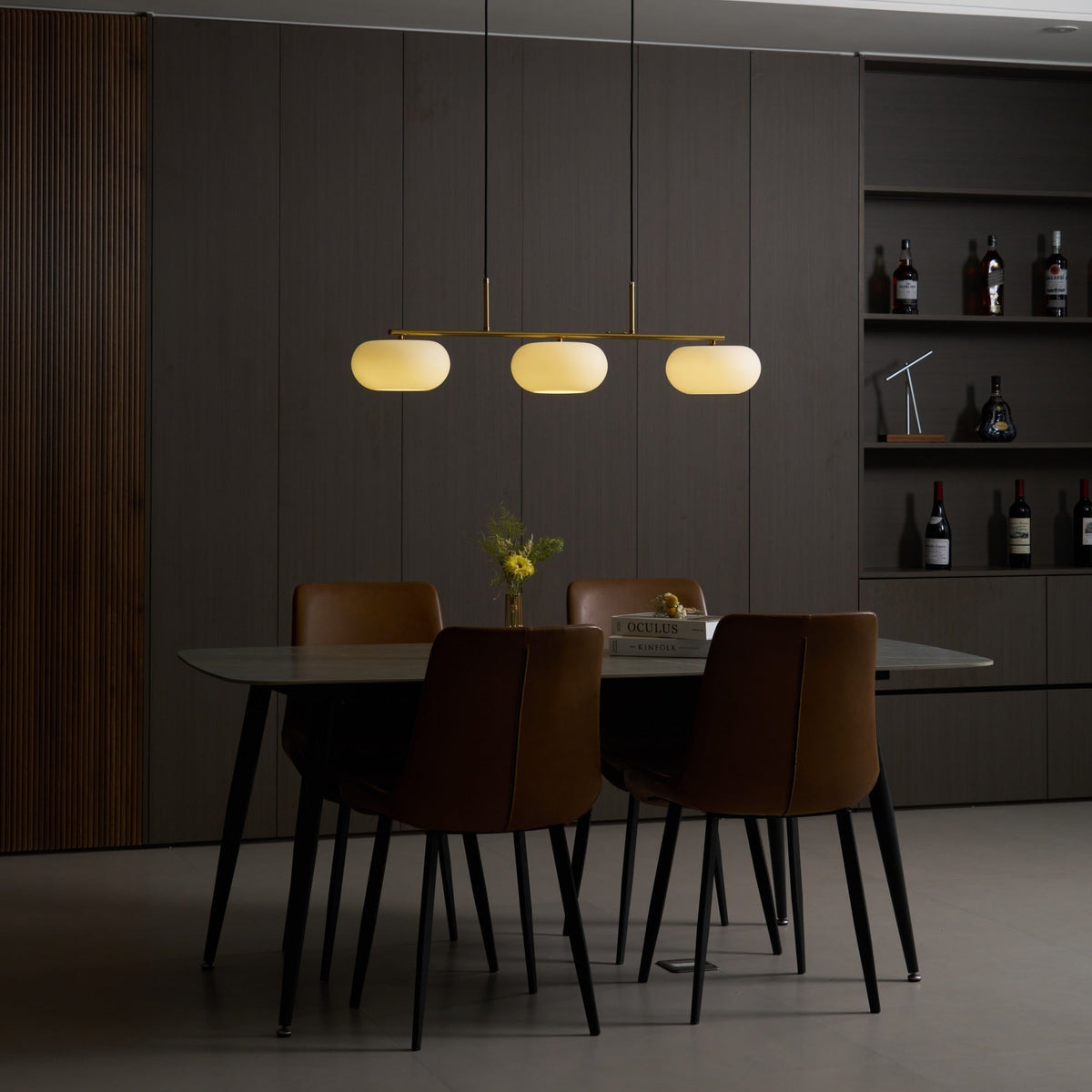 Lumeiella hanglamp 3-licht bolvormig lineair