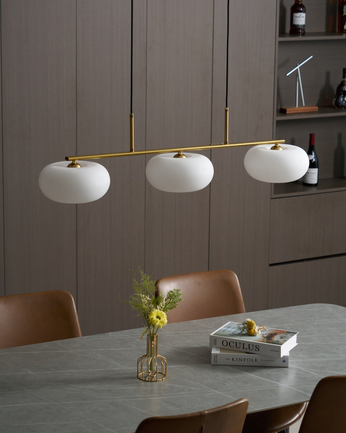 Lumeiella hanglamp 3-licht bolvormig lineair