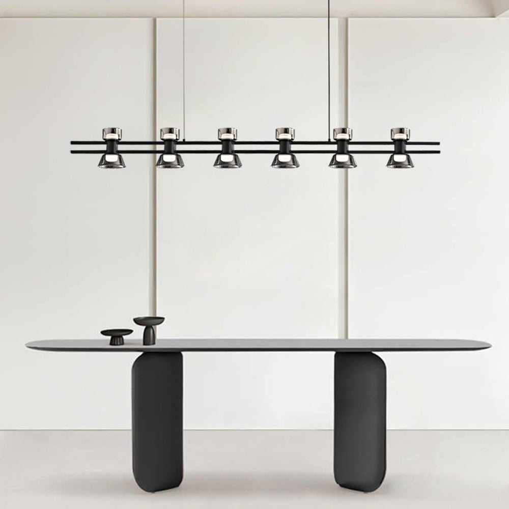 Evette Moderne Design Lineaire Hanglamp Metalen/Glas Zwart/Goud Eetkamer