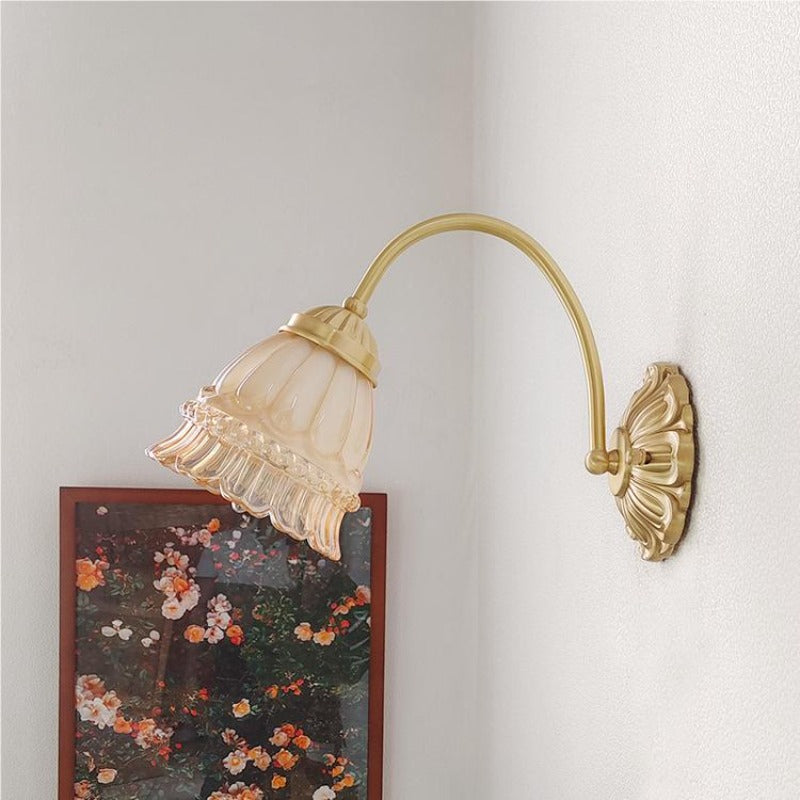 Bella Retro LED Wandlampen Wit Metaal Glas Slaapkamer Woonkamer