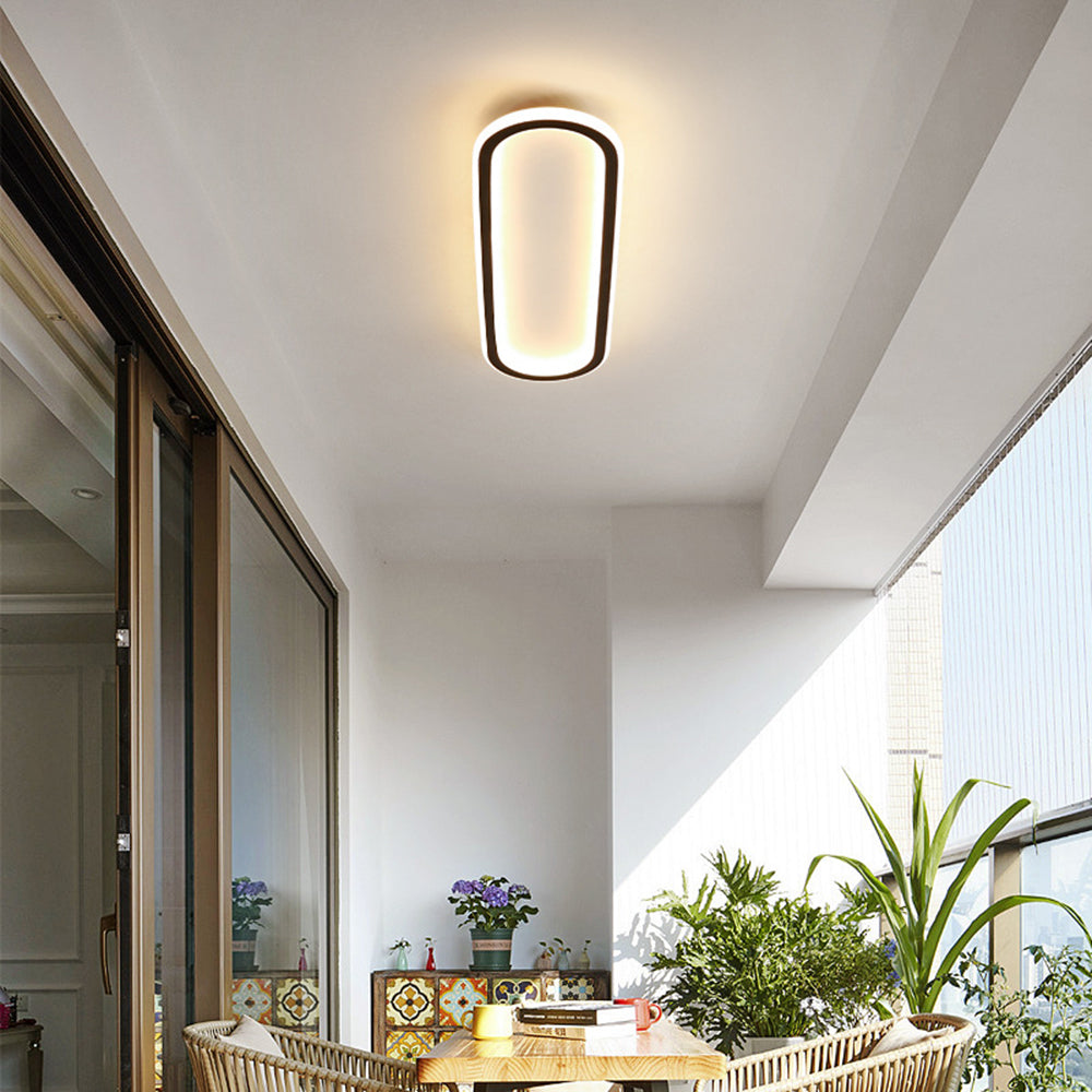 Quinn Minimalistisch Elliptische LED Plafondlamp Metaal/Acryl Zwart/Goud/Roségoud
