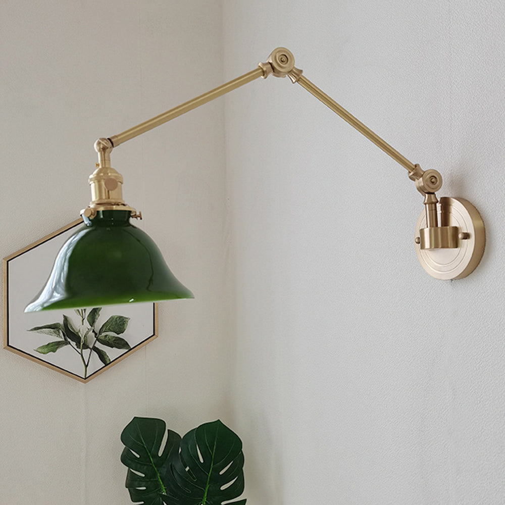 Brady Vintage Design LED Wandlamp Groen Wit Glas Metaal Eetkamer