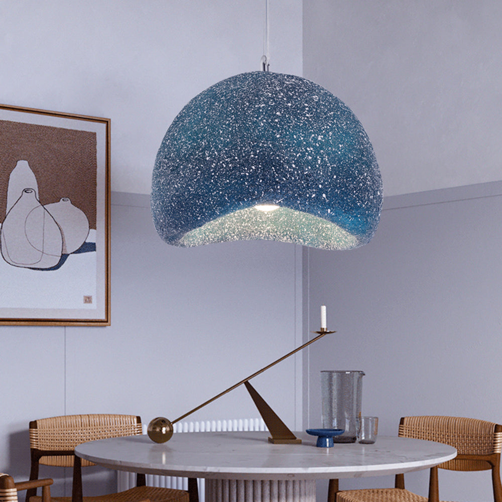 Byers Wabi Sabi Brood LED Hanglamp Blauw/Grijs Hars Woonkamer