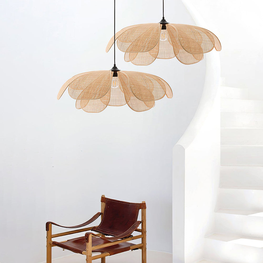 Ritta Bloemen Hanglamp Rotan & Wilg Gevlochten Slaapkamer/Woonkamer