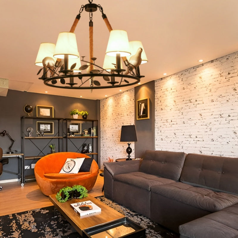 Epoch Vintage LED Kroonluchters Zwart Metaal Woonkamer/Badkamer