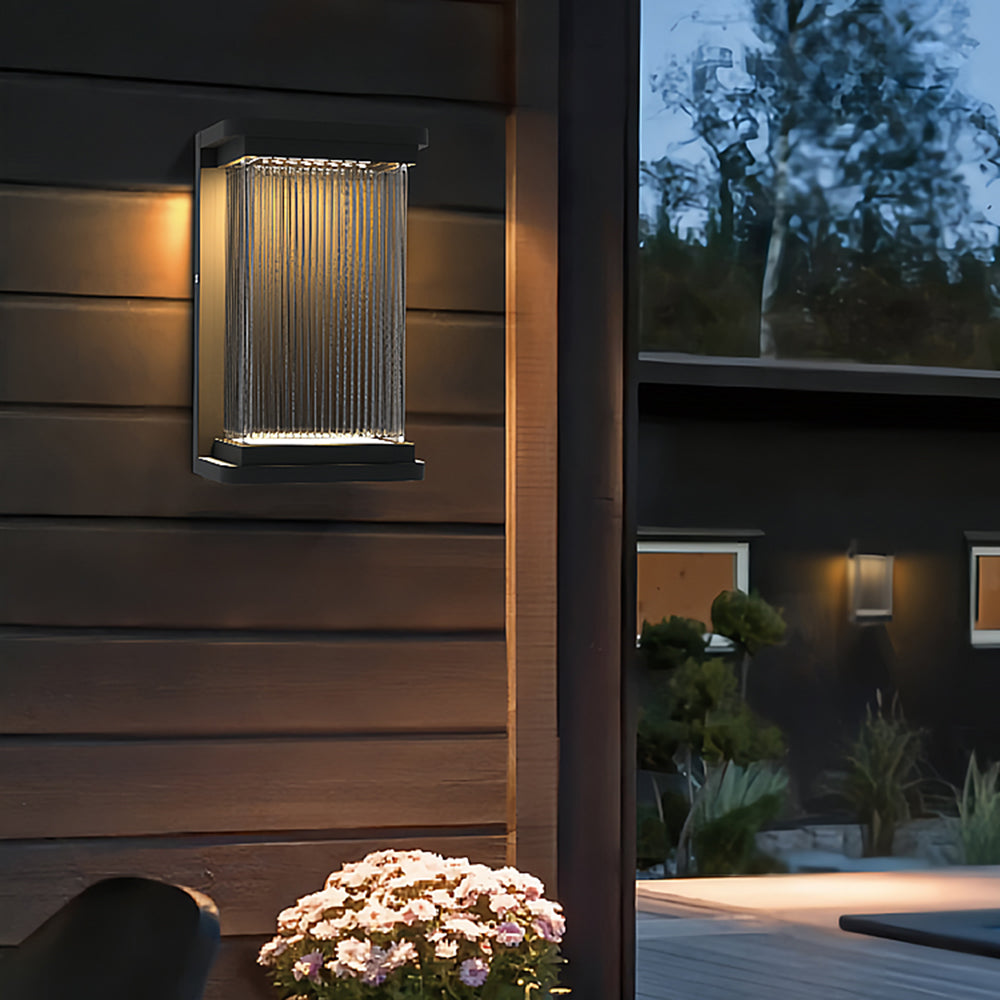 Orr Moderne Design Rechthoekig LED Wandlamp Metaal Zwart Buiten
