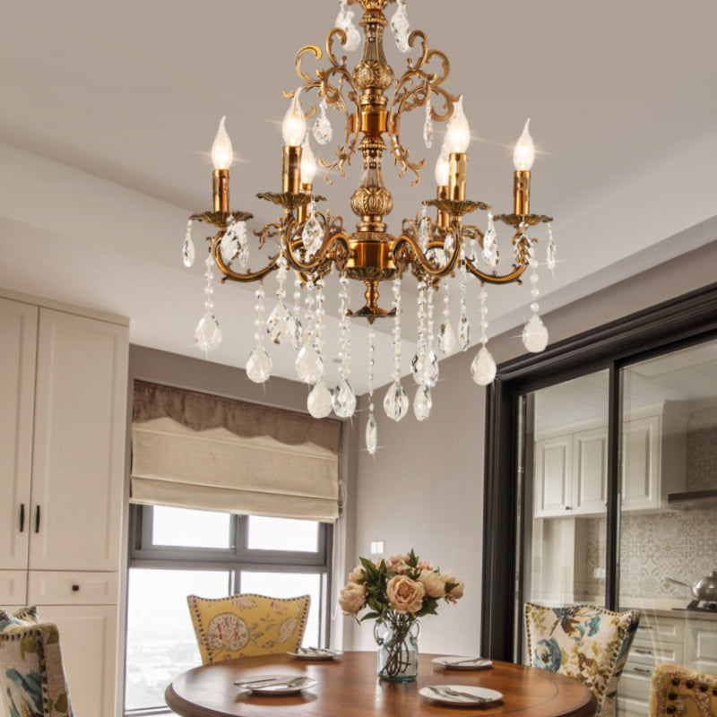 Silva Modern Europees Design LED Kroonluchter Kristal Luxe Goud Brons Woon-/Eetkamer/Slaapkamer
