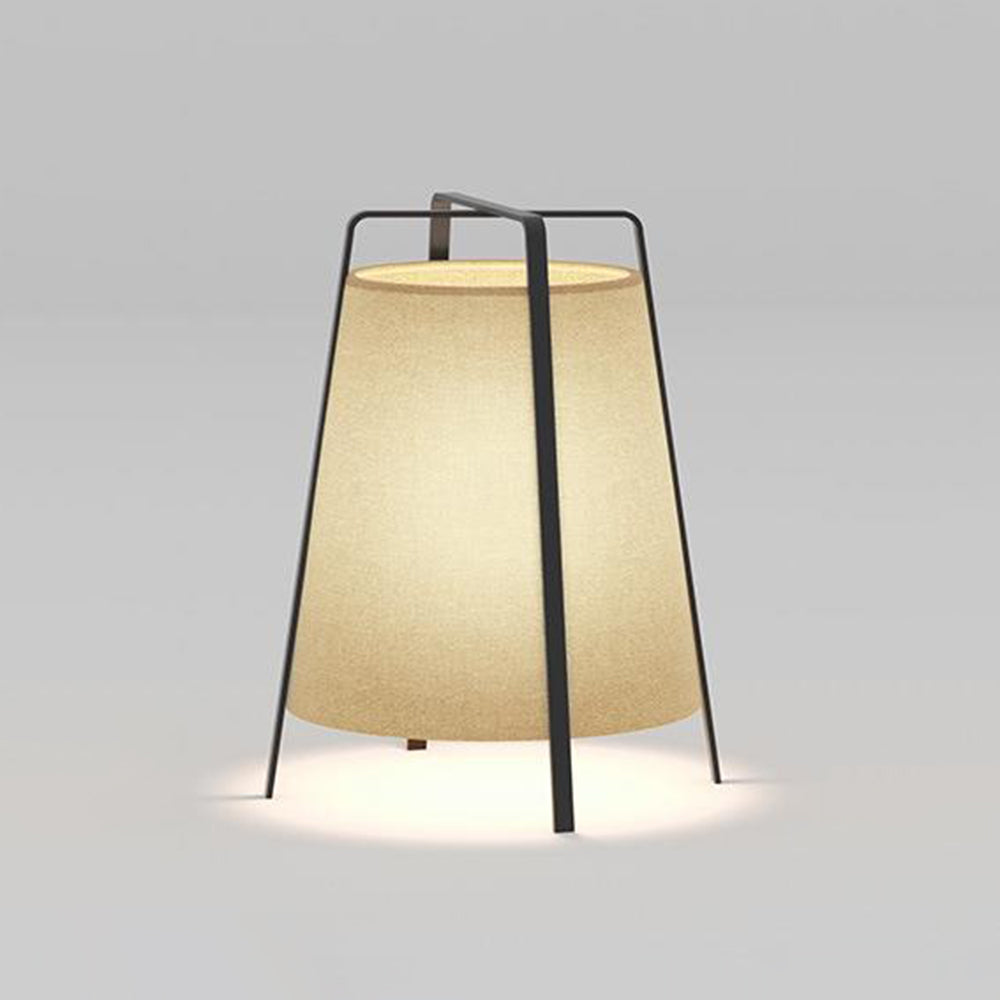 Renée Moderne LED Vloerlamp Metaal/Stof Zwart/Vlas Slaap/Woon/Eetkamer