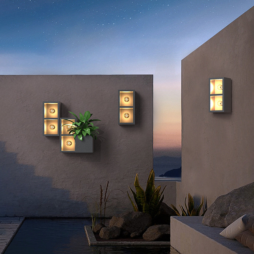 Orr Moderne Design Vierkant LED Wandlamp Metaal Zwart Buiten