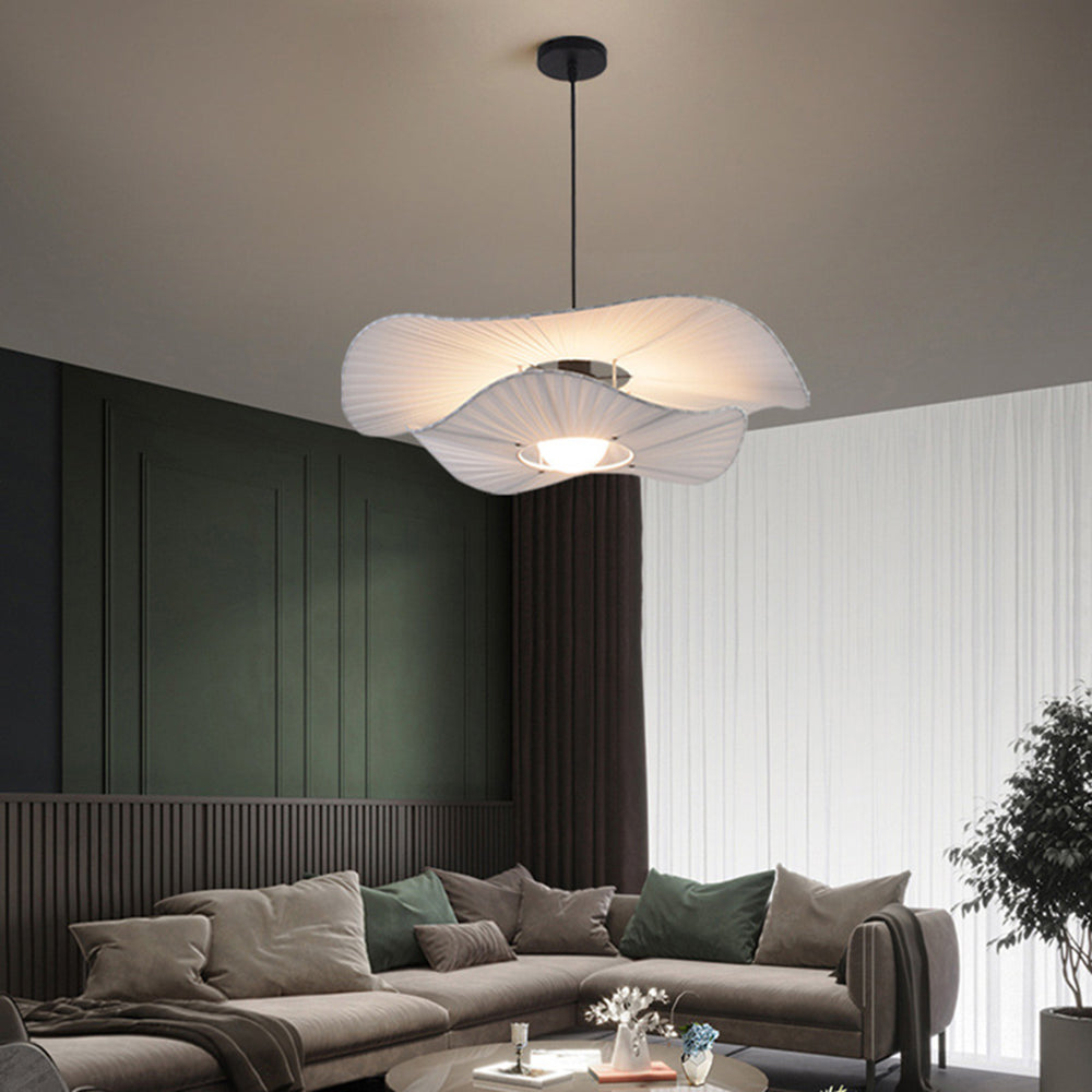 Renée Moderne Bloem LED Hanglamp Metaal/Stof Wit Slaap/Woon/Eetkamer