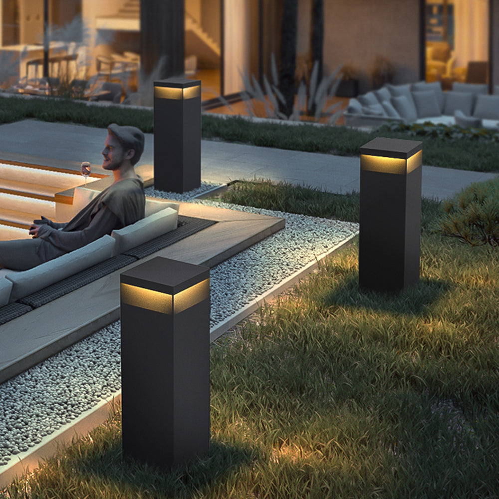 Pena Industrie Grote Rechthoek LED Buitenlamp Zwart Metaal Hal/Tuin