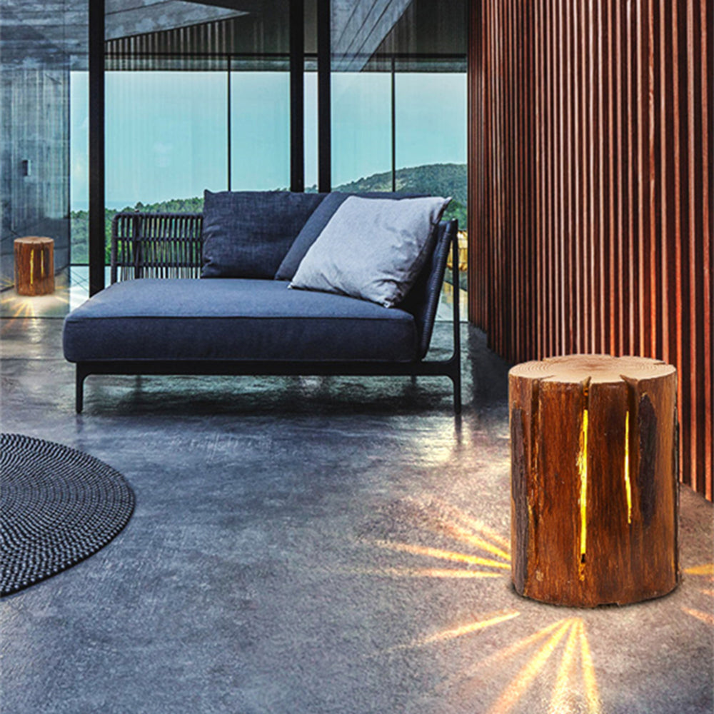 Orr Design Cilinder LED Vloerlamp Bruin Hout Buiten Woonkamer