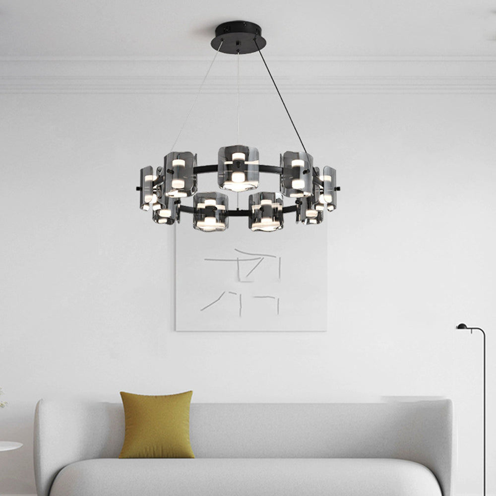 Evette Moderne Design Minimalistische Ronde Hanglamp Metalen/Glas Zwart/Goud Slaap/Eetkamer