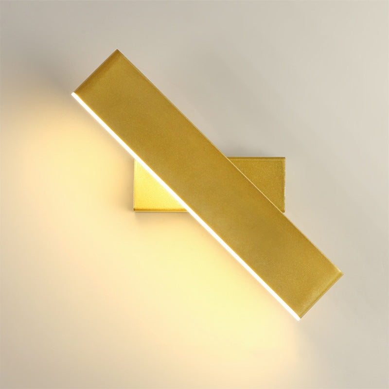 Aqsa Moderne Design LED Wandlampen Gouden Metaal Hout Woonkamer