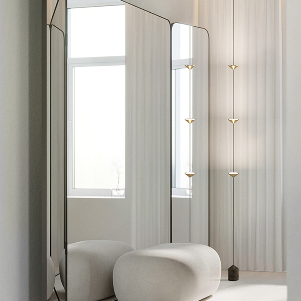Edge Moderne Minimalistische Lineaire Metalen Vloerlamp Goud