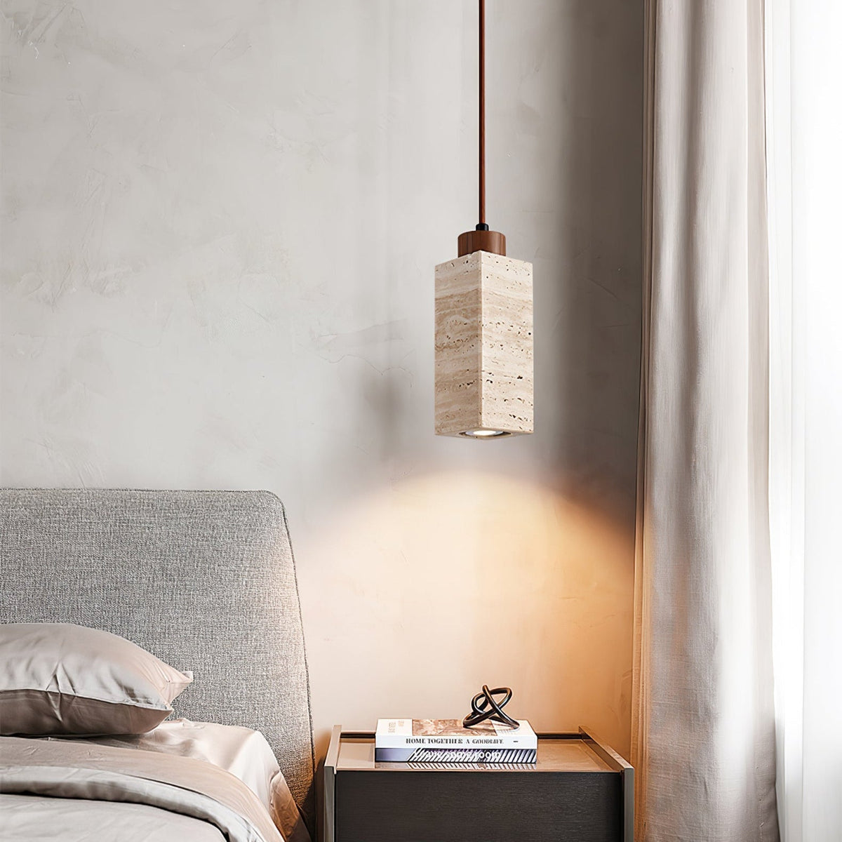 Avloris hanglamp van travertin