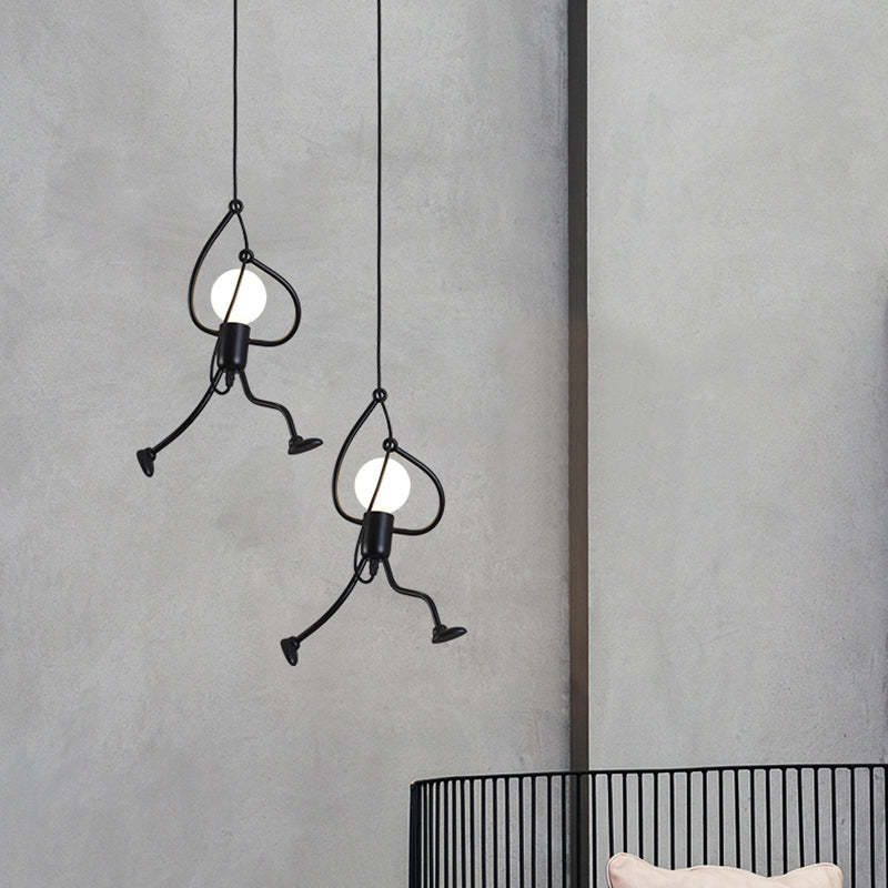 Salgado Retro Design Man LED Hanglamp Metaal Zwart/Wit Slaap/Woon/Eetkamer