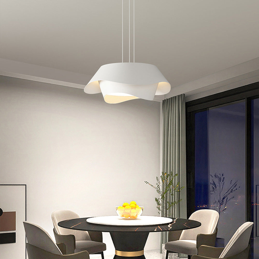 Bella Art Deco Bloemvorm Metalen Hanglamp, Wit, Woonk/Eetk/ Slaapkamer