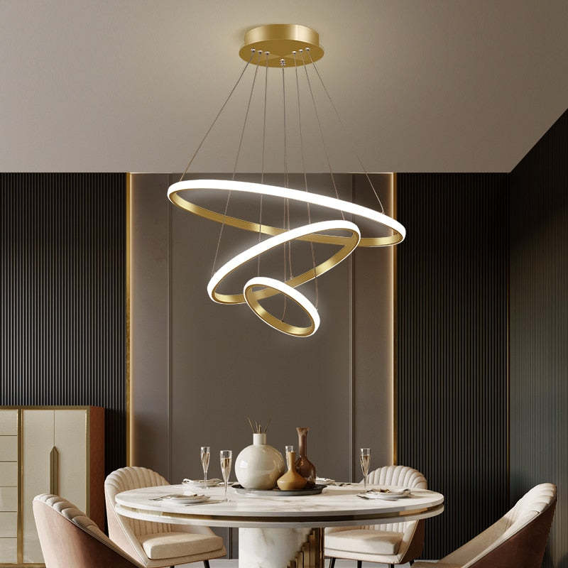 Arisha Moderne LED Hanglampen Wit Buitenste Verlicht 2/3/4 Ringen