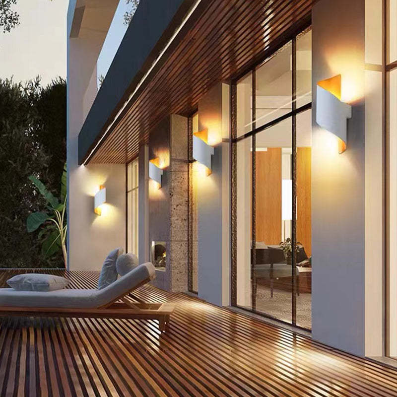 Orr Binnen Waterbestendig Metaal Spiraal Led Wandlampen Zwart Goud Tuin