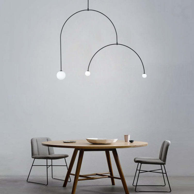 Avi Design Ronde Hanglampen Wit Zwart Metaal Eetkamer Slaapkamer