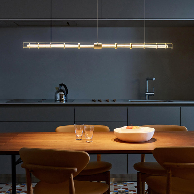 Edge Moderne Industriele LED Hanglamp Goud Woonkamer Eettafel Metaal&Glas