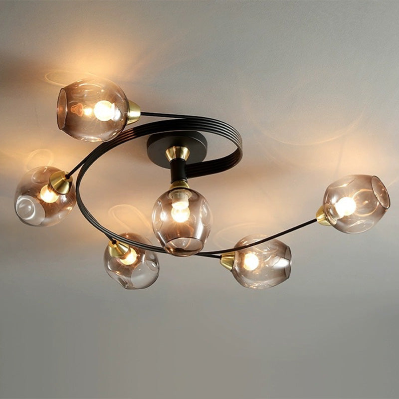 Valentina Moderne Mooi LED  Plafondlampen Stijlvol Zwart Metaal/Glas Slaapkamer