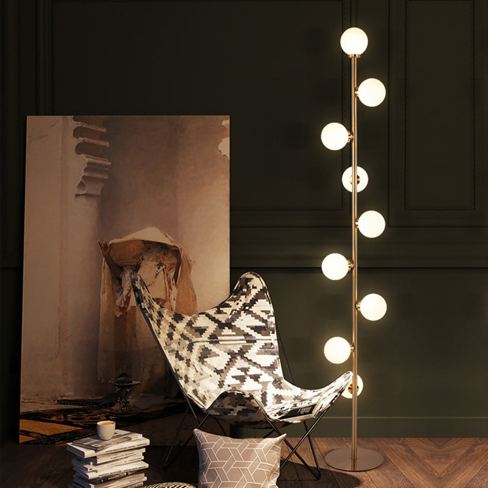 Valentina Ronde LED Vloerlamp Ronde Wit Metaal Glas Slaapkamer Woonkamer