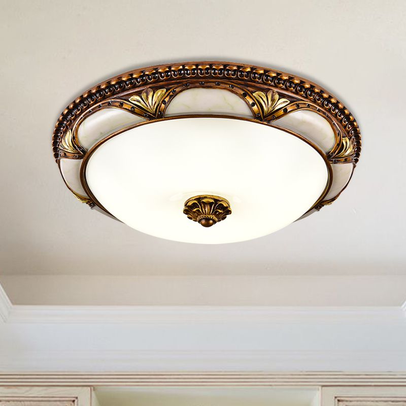 Alessio Floral Retro Inbouw Plafondlamp Antiek Messing Slaapk/Woonkamer